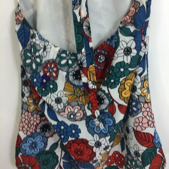 ModCloth Hep Your City Floral Halter Tie Back Colorful Retro Tank Top Multi M - Picture 4 of 10